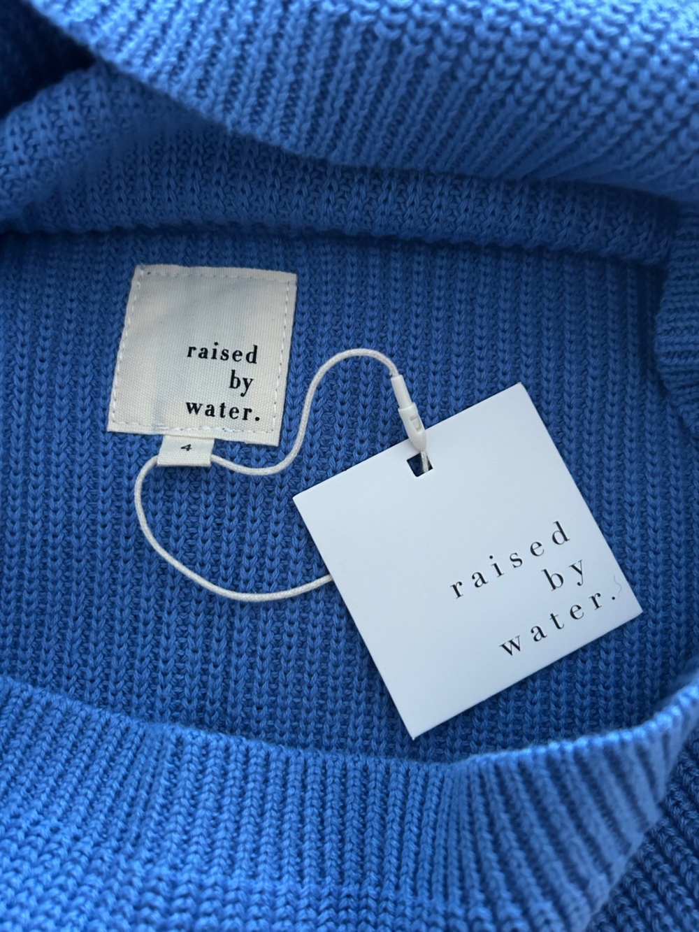 NWT Raised by Water 2-Piece Knit Set Blue Cropped Sweater Striped Pants Sz 4 - Picture 4 of 5